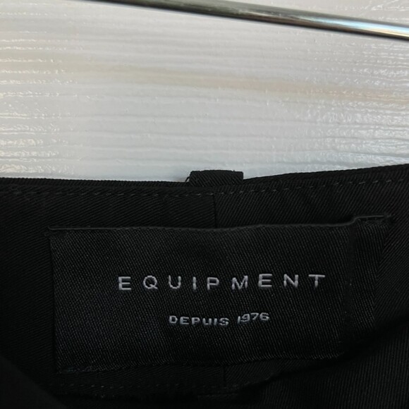 Equipment Hagan Tuxedo Satin Stripe Trousers Black Pants - Picture 10 of 16